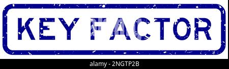 Grunge blue key factor word square rubber seal stamp on white background Stock Vector