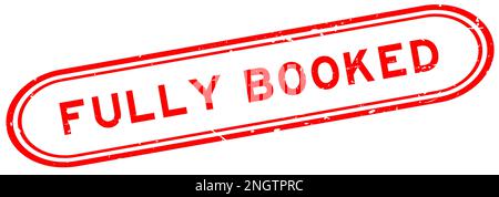 Grunge red fully booked word rubber seal stamp on white background Stock Vector