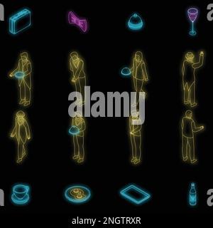 Butler icons set. Isometric set of butler vector icons for web design ...