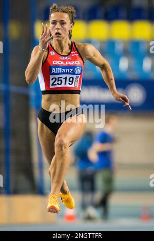 Belgian Rani Rosius pictured in action during the women's 60m sprint ...