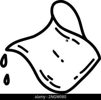 Hand drawn doodle creamer. Outline vector illustration of pitcher or jug for cream or milk, kitchenware. Stock Vector