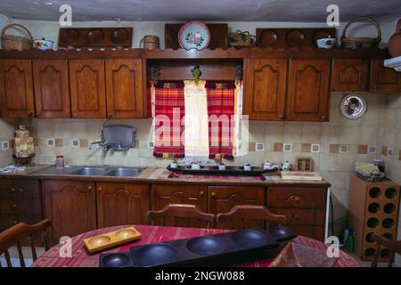 Kitchen in Sofia And Andreas Traditional House in Letymbou village in Paphos District of Cyprus island country Stock Photo