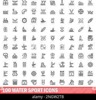 100 water sport icons set blue Stock Vector Image & Art - Alamy