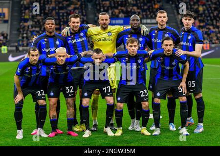 Milano, Italy. 18th Feb, 2023. The starting-11 of Inter seen for the Serie A match between Inter and Udinese at Giuseppe Meazza in Milano. (Photo Credit: Gonzales Photo/Alamy Live News Stock Photo