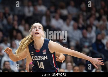 UConn forward Dorka Juhasz (14) blocks Ohio State forward Cotie McMahon ...