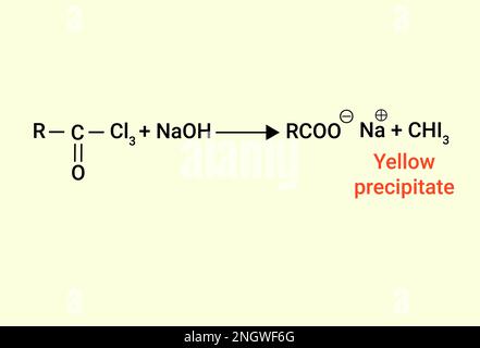 Chemical reaction of Yellow precipitate Stock Vector