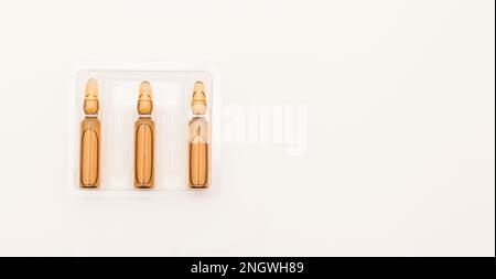 ampoules on white background Stock Photo