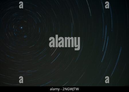 Time interval of stars in the night sky. Stock Photo