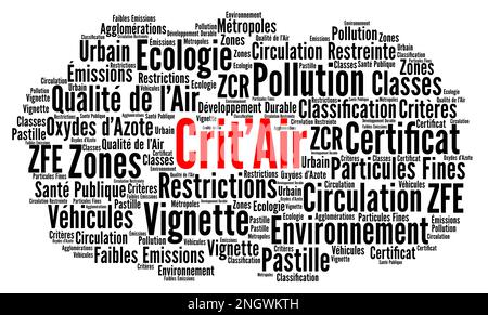 Air quality certificate symbol icon called crit'air certificat qualite ...