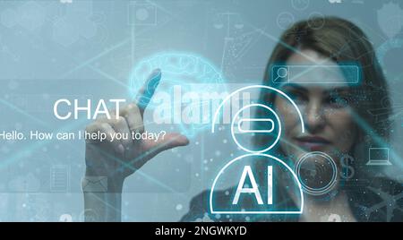 Artificial intelligence (AI), machine and deep learning and another modern computer technologies concepts. Brain representing artificial intelligence Stock Photo