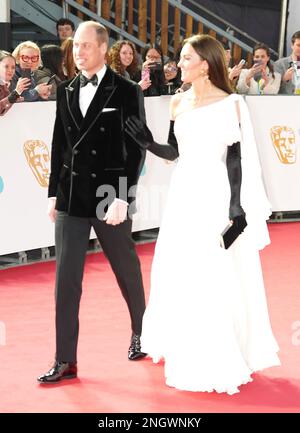 The Prince and Princess of Wales attending the 76th British Academy Film Awards held at the Southbank Centre's Royal Festival Hall in London. Picture date: Sunday February 19, 2023. Stock Photo