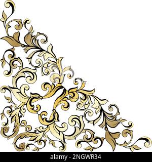 Vector damask vintage baroque scroll ornament swirl. Victorian monogram heraldic shield swirl. Retro floral leaf pattern border foliage antique acanth Stock Vector