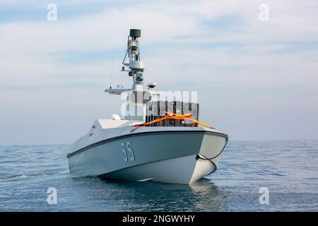 An L3 Harris Arabian Fox MAST-13 Unmanned Surface Vessel, U.S. Coast ...