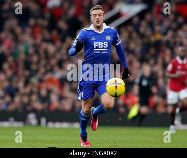 Manchester, UK. 19th Feb, 2023. Jamie Vardy of Leicester City during the Premier League match at Old Trafford, Manchester. Picture credit should read: Andrew Yates/Sportimage Credit: Sportimage/Alamy Live News Stock Photo