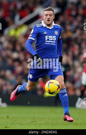 Manchester, UK. 19th Feb, 2023. Jamie Vardy of Leicester City during the Premier League match at Old Trafford, Manchester. Picture credit should read: Andrew Yates/Sportimage Credit: Sportimage/Alamy Live News Stock Photo