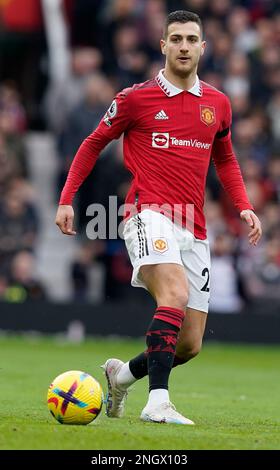 Manchester, UK. 19th Feb, 2023. Diogo Dalot of Manchester United during the Premier League match at Old Trafford, Manchester. Picture credit should read: Andrew Yates/Sportimage Credit: Sportimage/Alamy Live News Stock Photo