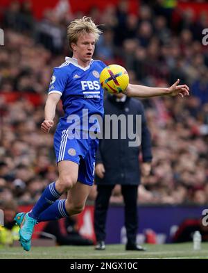 Manchester, UK. 19th Feb, 2023. Victor Kristiansen of Leicester City during the Premier League match at Old Trafford, Manchester. Picture credit should read: Andrew Yates/Sportimage Credit: Sportimage/Alamy Live News Stock Photo