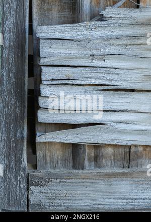 Broken window shutters in Tuscany, Italy Stock Photo