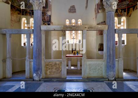 Athens Greece. The tiny old Church of the Holy Apostles at the Ancient Agora Stock Photo