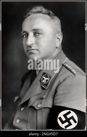 Robert Ley 1930s studio portrait. Virulent anti semitic Nazi Germany politician and labour union leader during the Nazi era; Ley headed the German Labour Front from 1933 to 1945. He also held many other high positions in the Party, including Gauleiter, Reichsleiter and Reichsorganisationsleiter. Born: 15 February 1890, Niederbreidenbach, Nümbrecht, Germany Died: 25 October 1945, Nuremberg, Germany by committing suicide in his cell at Nuremberg shortly before the trial began. Stock Photo