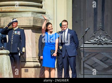 Crown Princess Victoria of Sweden and her husband Prince Daniel Westling, Duke of Vaestergoetland in Stockholm Sweden Stock Photo