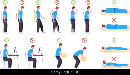 Correct alignment of body in standing posture Stock Vector Image & Art -  Alamy