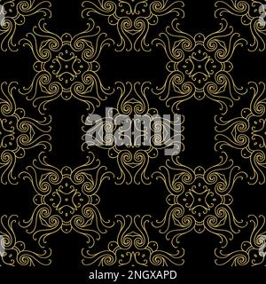 Tints of Black and Gold Seamless pattern, Abstract Seamless pattern, Vector Seamless pattern. Repeating geometric, Seamless floral pattern. Stock Vector