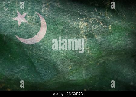 retro flag of Indo Aryan ethnoreligious groups Hindustani Muslims with grunge texture. flag representing ethnic group or culture, regional authorities Stock Photo