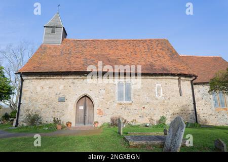 Architectural Heritage , Disused Churches in Essex- Front view of All Saints Church building, Vange, Essex, Britain. Stock Photo