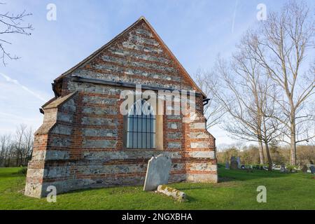 Architectural Heritage , Disused Churches in Essex- Side view of All Saints Church building, at Vange, Essex, Britain. Stock Photo