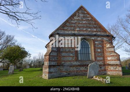 Architectural Heritage , Disused Churches in Essex- Side view of All Saints Church building, at Vange, Essex, Britain. Stock Photo