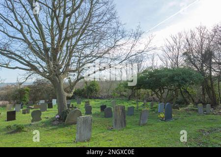 Architectural Heritage , Disused Churches in Essex , Rear of Churchyard at All Saints Church building, Vange, Essex, Britain. Stock Photo