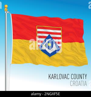 Croatia, Kalovac County regional flag, vector illustration Stock Vector