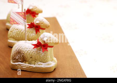 homemade agneau pascal, easter lamb cake Stock Photo