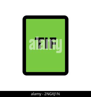 TIF file icon line isolated on white background. Black flat thin icon on modern outline style. Linear symbol and editable stroke. Simple and pixel per Stock Vector