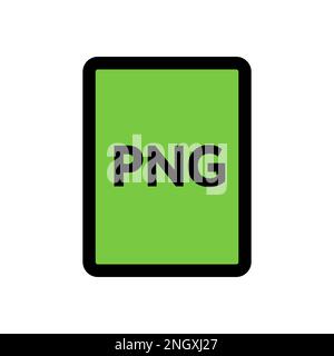 PNG file icon line isolated on white background. Black flat thin icon on modern outline style. Linear symbol and editable stroke. Simple and pixel per Stock Vector