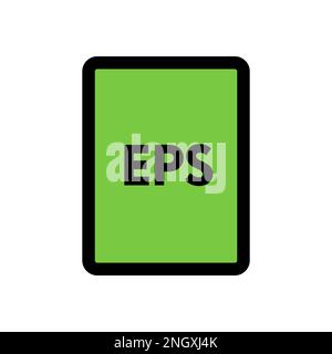 EPS file icon line isolated on white background. Black flat thin icon on modern outline style. Linear symbol and editable stroke. Simple and pixel per Stock Vector