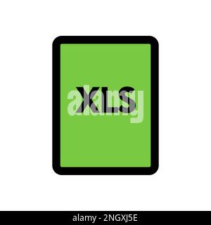 XLS file icon line isolated on white background. Black flat thin icon on modern outline style. Linear symbol and editable stroke. Simple and pixel per Stock Vector