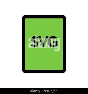 SVG file icon line isolated on white background. Black flat thin icon on modern outline style. Linear symbol and editable stroke. Simple and pixel per Stock Vector