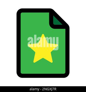 Marked file icon line isolated on white background. Black flat thin icon on modern outline style. Linear symbol and editable stroke. Simple and pixel Stock Vector