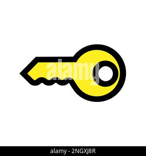 Key icon line isolated on white background. Black flat thin icon on modern outline style. Linear symbol and editable stroke. Simple and pixel perfect Stock Vector