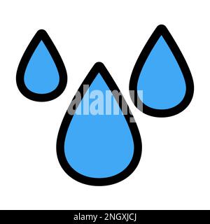 Water drop icon line isolated on white background. Black flat thin icon on modern outline style. Linear symbol and editable stroke. Simple and pixel p Stock Vector