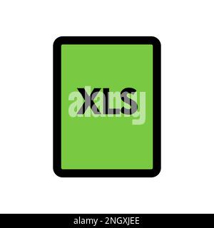 XLS file icon line isolated on white background. Black flat thin icon on modern outline style. Linear symbol and editable stroke. Simple and pixel per Stock Vector
