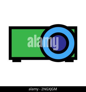 Projector icon line isolated on white background. Black flat thin icon on modern outline style. Linear symbol and editable stroke. Simple and pixel pe Stock Vector