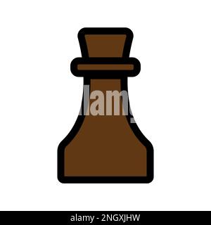 Chess icon line isolated on white background. Black flat thin icon on modern outline style. Linear symbol and editable stroke. Simple and pixel perfec Stock Vector