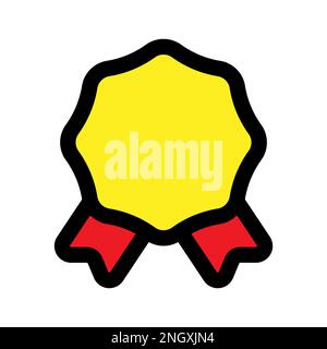 Badge icon line isolated on white background. Black flat thin icon on modern outline style. Linear symbol and editable stroke. Simple and pixel perfec Stock Vector