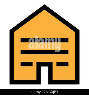 Building icon line isolated on white background. Black flat thin icon on modern outline style. Linear symbol and editable stroke. Simple and pixel per Stock Vector