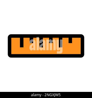 School ruler icon line isolated on white background. Black flat thin icon on modern outline style. Linear symbol and editable stroke. Simple and pixel Stock Vector