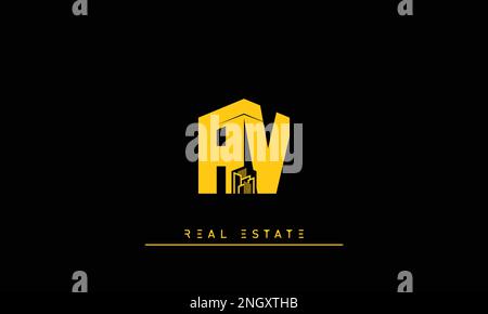Real Estate letters Initials Monogram logo AV , VA Stock Vector