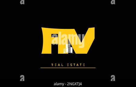 Real Estate letters Initials Monogram logo AV , VA Stock Vector